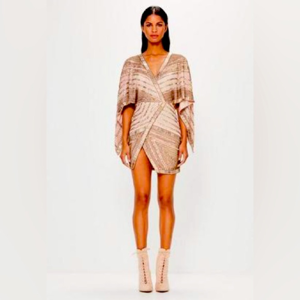 Missguided long sleeve high neck embellished bodycon dress